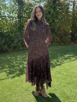 Vestido Largo Paisley Burdeos - Imagen 5