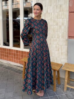 Vestido Largo Boho Verde Petróleo