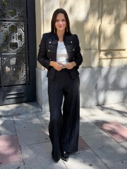Pantalón Sastre Espiga Negro