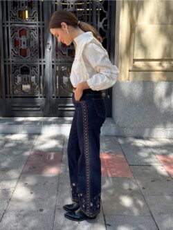 Blusa Romántica Entredós Marfil - Imagen 4