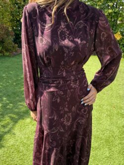 Vestido Largo Paisley Burdeos - Imagen 3