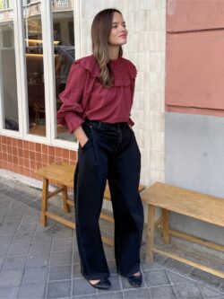 Blusa Romántica Volantes Burdeos - Imagen 5