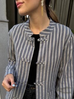 Chaqueta Alamares Rayas Azul Acero - Imagen 2