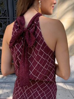 Conjunto Halter Lazo Burdeos - Imagen 3
