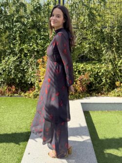 Vestido Cuello Halter Berenjena Oscuro - Imagen 3