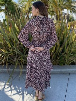 Vestido Espiga Berenjena y Rosa - Imagen 5