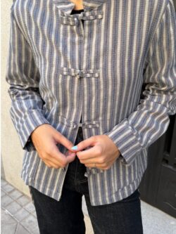 Chaqueta Alamares Rayas Azul Acero - Imagen 5