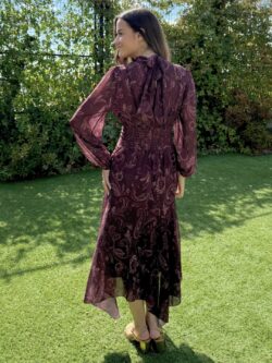 Vestido Largo Paisley Burdeos - Imagen 4