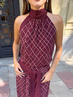 Conjunto Halter Lazo Burdeos - Imagen 2