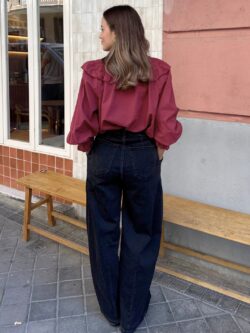Blusa Romántica Volantes Burdeos - Imagen 3