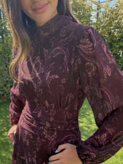 Vestido Largo Paisley Burdeos - Imagen 2