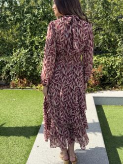 Vestido Espiga Burdeos y Crudo - Imagen 5