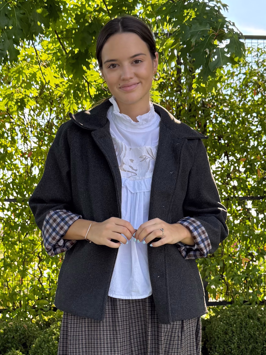 Chaqueta Gris Clásica Botones Carey