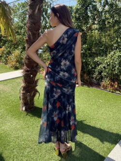 Vestido de Tul Floral Acuarela Azul - Imagen 5