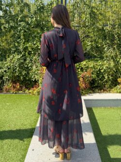 Vestido Cuello Halter Berenjena Oscuro - Imagen 5