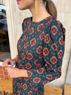 Vestido Largo Boho Verde Petróleo - Imagen 3