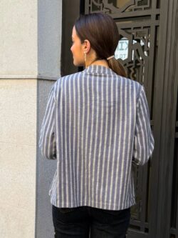 Chaqueta Alamares Rayas Azul Acero - Imagen 4