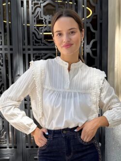 Blusa Romántica Entredós Marfil
