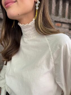 Blusa Romántica Smock Marfil - Imagen 2