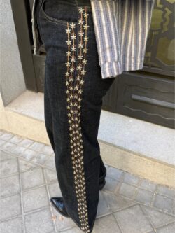 Jeans Bordado Lateral Negro - Imagen 4