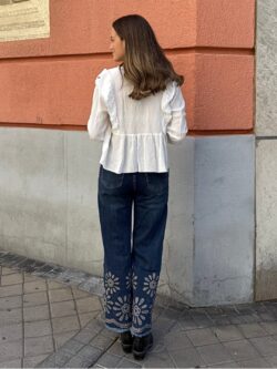 Blusa Romántica Volantes Marfil - Imagen 6