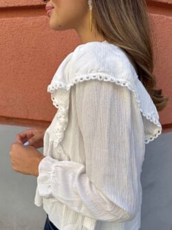 Blusa Romántica Volantes Marfil - Imagen 3