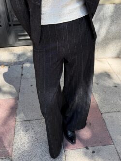 Pantalón Sastre Espiga Negro - Imagen 2