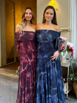 Vestido Tul Escote Bardot Frambuesa - Imagen 6